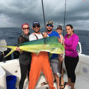 Charter party with beautiful mahi-mahi.